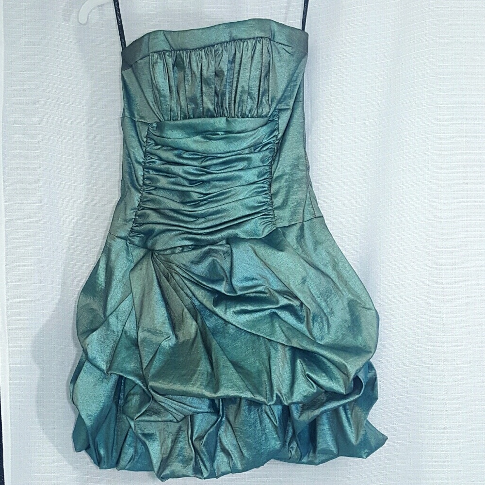 Jessica McClintock Green/Grey layered dress